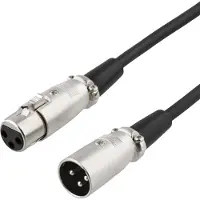 Deltaco XLR audio cable 3pin male 3pin female 26 AWG 2m black