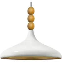 Bamyum Pendelleuchte | Champion | Moderne Esstisch Lampe, Skandinavisch Pendellampe für Schlafzimmer Pendelleuchte aus Holz Weiß