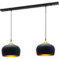 Bamyum Pendelleuchte I Kreis I Ø 30, Wohnzimmer, E27 Hängelampe, Esstisch Vintage Industrial, 2 Flammige Metall Hängelampe Schwarz Vintage Deckenlampe