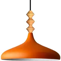Bamyum Champion Q Holz-Einzelleuchter, Orange Pendelleuchte