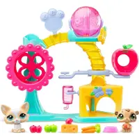 Bandai – Littlest Pet Shop – Fun Factory Spielset – Spielset mit 2 Haustieren, Deko und Zubehör – BF00519