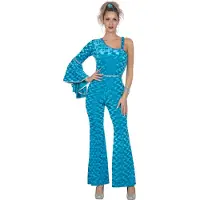 Coppens Samtweicher Disco Catsuit blau