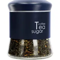 Kadax Behälter für Kaffee, Tee, Zucker, 750 ml, Glas mit Deckel, Küche, Marineblau