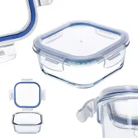 Kadax Lebensmittelbehälter aus Glas, 320 ml, mit Deckel, Lunchbox