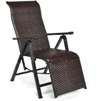 Coast Faltbare Rattan-Liege - Braun - 151,5 x 59 x 75 cm - Verstellbare Ständer und Stahlrahmen