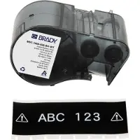 Brady M5C-1500-595-BK-WT, Vinyl, Weiss auf Schwarz, 38.10 mm x 7.62 m, permanent, Endlos