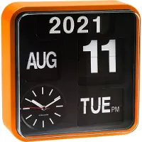 Karlsson - Wanduhr Mini Flip - Orange/Schwarz - 24x24x10cm