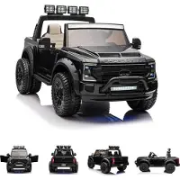 Es-toys Elektro Kinderauto "Ford Super Duty" 4 Motoren Schwarz
