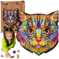 PuzzleOk Holzpuzzle Buntes Katzenpuzzle Pua3-02724