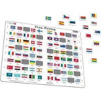 Larsen Kinder Rahmenpuzzle Flaggen mit einzigartigen Stanzungen 36,5 x 28,5 cm