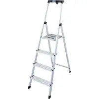 Krause 126320 Stufen-Stehleiter Safety Alu-Leiter. 4 Stufen