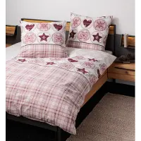 Janine Design Feinbiber-Bettwäsche-Garnitur DAVOS 65179 Farbe rot rosenholz Größe 135x200+80x80