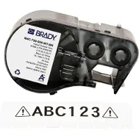 Brady M4C-750-595-WT-BK, Vinyl, Schwarz auf weiss, 19.05 mm x 7.62 m, permanent, Endlos