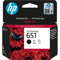 HP 651 Black Original Ink Advantage Cartridge, Standardertrag, Schwarz, Tinte auf Pigmentbasis, 1 Stück(e), 600 Seiten