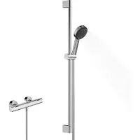 Hansgrohe Pulsify Select S Brauseset 105, 3-jet Relaxation, Ecostat Fine, EcoSmart, Brausestange 900mm, 24261000, Farbe: Chrom
