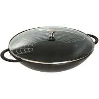 Staub Specialities Wok mit Glasdeckel 37 cm, Gusseisen