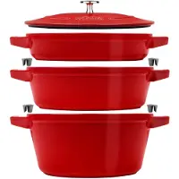Zwilling STAUB LA COCOTTE - Gemischtes Set - Kirsche (Obst) - Gusseisen - Emaille - Rot - Gusseisen