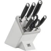 ZWILLING All Star 1022776, 7-teiliger Messerblock selbstschärfend, SharpBlock, weiß/silber