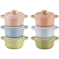 Staub Ceramique Mini Cocotte Set Macaron, 6-tlg | gemischte Farben | rund | Keramik
