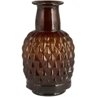 Ib Laursen Vase mit langem Hals Karomuster mundgeblasen in braun | Gr.: onesize