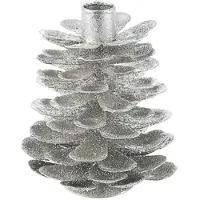 Bizzotto Weihnachtsdekorationen P.CANDELA1P PINEAL ARGENTO H14 damen