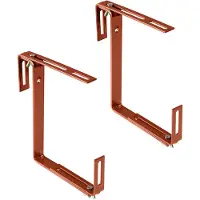 Xclou Blumenkastenhalterung 343102, terrakotta, 2 Stück, aus Stahl, verstellbar