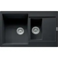 Franke Maris MRG 651-78, Aufsatzwanne, Rechteckig, Granit, Schwarz, 2 Becken, Rechteckig