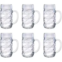 Ich-zapfe Biergläser Set 6er Diamond 1 Liter Klar Glas
