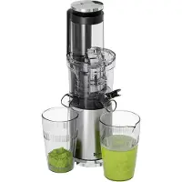 Kitchenbrothers Slow Juicer - Vertikal - Entsafter - Obst- und Gemüsepresse - 80mm - 750ml - Grau