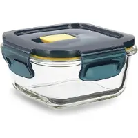 Quid Lunchbox hermetisch Astral 320 ml 11,6 x 11,6 x 6,3 cm Blau Glas