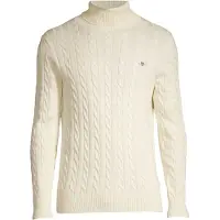 Gant für Herren. 8050607 Beigefarbener Strickpullover mit Achten (XL), Lässig, Baumwolle
