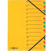 Pagna Dokumentenmappe Easy, DIN A4, Gummizugverschluss, 12-teilig, gelb