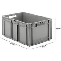 Ssi Euro Box Serie EF 6280, aus PP, Inhalt 56,6 L, geschlossene Wände, grau, Unterfassgriff