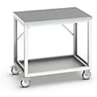 Bott Mobile Werkbank verso, Linoleum-Platte, 1 Ablageboden, mit Querstrebenset, B 1000 x T 800 x H 930 mm, RAL 7035 Lichtgrau