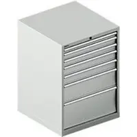Schäfer Shop Schubladenschrank WSK 54-36, Stahl, 7 Schübe, bis 75 kg, B 1023 x T 725 x H 1000 mm, lichtgrau/lichtgrau