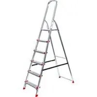SZ Metall Alustufenstehleiter, belastbar bis 150 kg, 6 Stufen