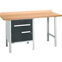 Schäfer Shop Kombiwerkbank PWi 150-2, Buche Multiplexplatte, bis 750 kg, B 1500 x T 700 x H 840 mm, Anthrazit