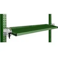 Manuflex Neigbare Ablagekonsole, für Reihe Universal oder Profi, Nutztiefe 195 mm, für Tischbreite 1500 mm, resedagrün