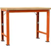 Manuflex Werkbank Profi Spezial, Tischplatte Multiplex, 1250 x 700 mm, rotorange