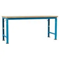 Manuflex Werkbank Profi Spezial, Tischplatte Kunststoff, 2000 x 700 mm, lichtblau