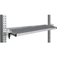 Manuflex Neigbare Ablagekonsole, für Reihe Universal oder Profi, Nutztiefe 195 mm, für Tischbreite 1500 mm, alusilber