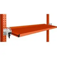 Manuflex Neigbare Ablagekonsole, für Reihe Universal oder Profi, Nutztiefe 345 mm, für Tischbreite 1500 mm, rotorange