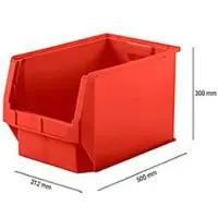 Ssi Sichtlagerkasten Serie PROFI LF 533, Polypropylen, L 500 x B 312 x H 300 mm, 38 l, rot