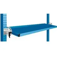 Manuflex Neigbare Ablagekonsole, für Reihe Universal oder Profi, Nutztiefe 345 mm, für Tischbreite 1500 mm, lichtblau