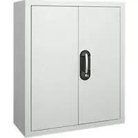 C+P Magazinschrank, 830 mm hoch, 4 Böden, ohne Kästen, mit Türen, lichtgrau