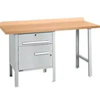 Schäfer Shop Kombiwerkbank PWi 150-2, Buche Multiplexplatte, bis 750 kg, B 1500 x T 700 x H 840 mm, Weißaluminium