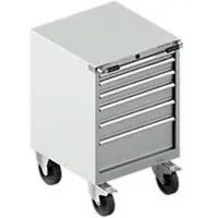 Schäfer Shop Schubladenschrank mit Rollen WSK 27-27, 6 Schübe, bis 200 kg, B 564 x T 572 x H 870 mm, lichtgrau/lichtgrau