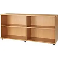 Schäfer Shop Anstellregal, aus Holz, 2 Fachböden, B 1600 mm x T 421 x H 750 mm, Buche