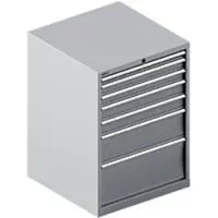 Schäfer Shop Schubladenschrank WSK 54-36, Stahl, 7 Schübe, bis 75 kg, B 1023 x T 725 x H 1000 mm, weissaluminium/weissaluminium