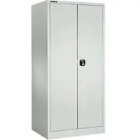 Schäfer Shop Materialschrank MSI 2509, 5 OH, 4 Zwischenböden, Zylinderschloss, B 950 x T 500 x H 1935 mm, lichtgrau RAL 7035/lichtgrau RAL 7035